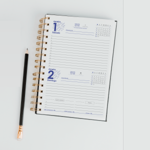 QTDE: 1 - 50 UNID. MIOLO DE AGENDA/BLOCO DE MIOLO DE AGENDA/ 140X195MM Apergaminhado 56g Tam. da arte: 140x195 - Tam. final: 137x192 2x0 CORES Sem verniz Corte Reto 